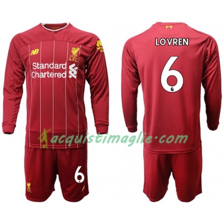 Divisa di Calcio Liverpool Lovren 6 Bambino Prima 2019/2020 Manica Lunga